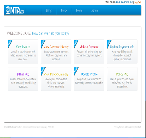 NTALife Customer Service Welcome/Category Pages